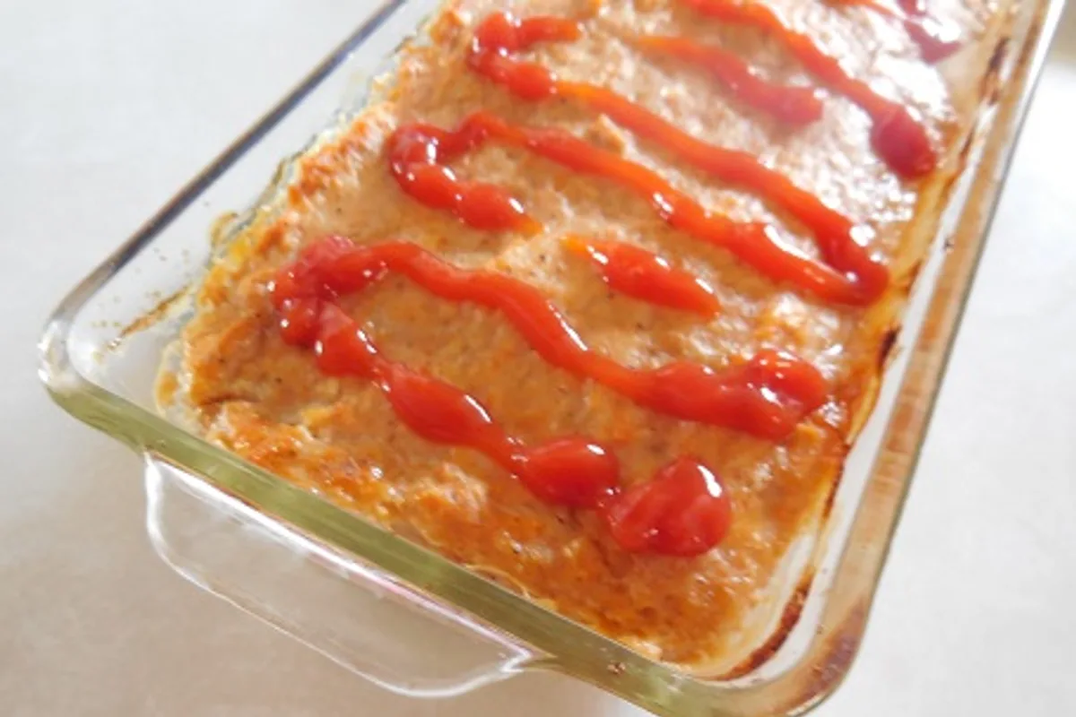 Baked turkey meatloaf with a red tomato glaze